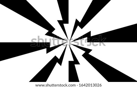 White and black bolt ray burst style background vector design
