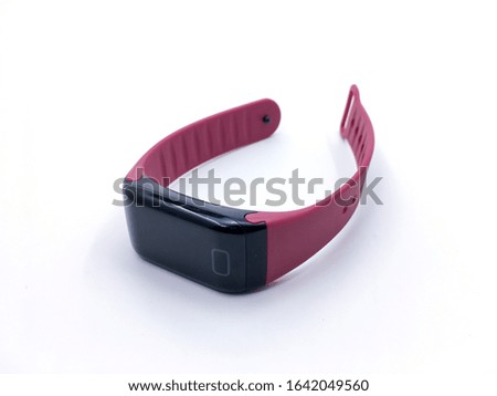 Fitness bracelet isolated on white background. Selective focus