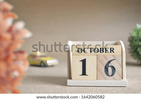 October 16, Date design in natural concept.