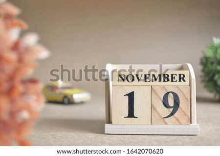November 19, Date design in natural concept.