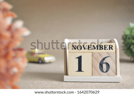 November 16, Date design in natural concept.