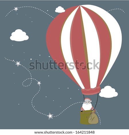 Merry Christmas card over sky background vector illustration