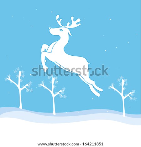 Merry Christmas card over landscape background vector illustration
