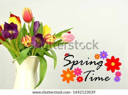 springtime - text on colored background