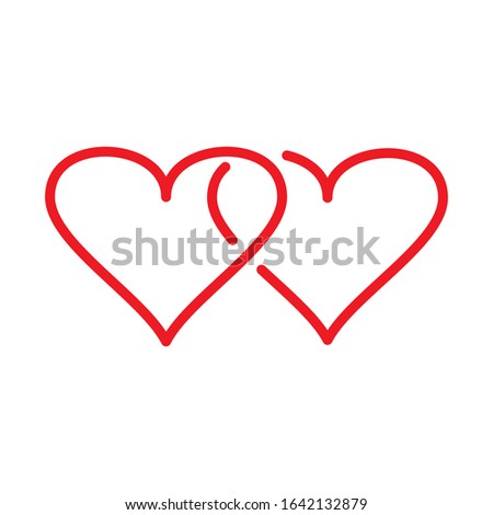 Love heart icon vector design template 