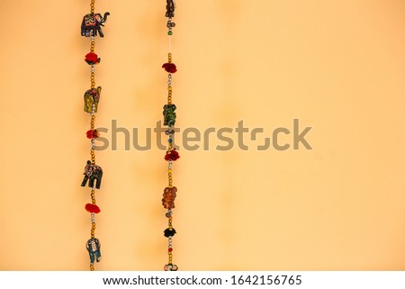 Decorative elephant beads are symbols and signs of Indian Hindu and Buddhist religions and traditions.