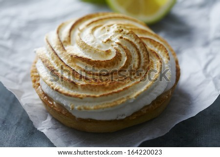 fresh lemon pie with meringue topping