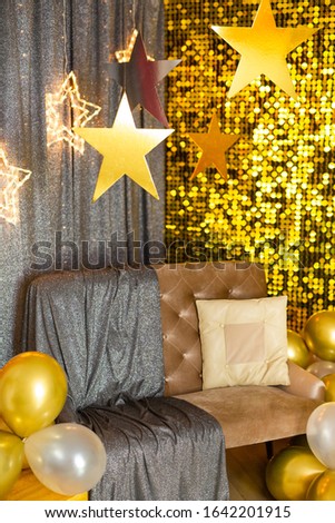 gold stars wallpaper lights bokeh Royalty-Free Stock Photo #1642201915