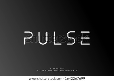 Pulse, an Abstract technology science alphabet font. digital space typography vector illustration design	 Royalty-Free Stock Photo #1642267699