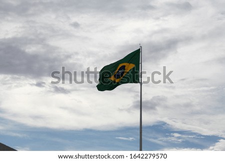 Flag of Brazil: Spectacular photo of the Brazilian flag floating, one of the greatest symbols of the Brazilian representation