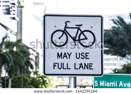street sign in miami city florida usa america