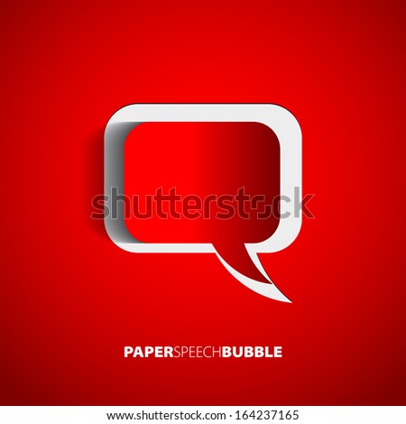 Paper Speech bubble red - Abstract 3D Design