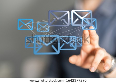 Hand Touching Email With Finger
