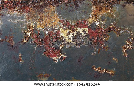 Rust on metal texture, pattern. Eaten away with rust. Ferric oxide. Environmental collapse. Land of the future. Nuclear catastrophe.