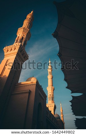 A morning view at Madinah Al Munawarah Saudi Arabia Royalty-Free Stock Photo #1642449802