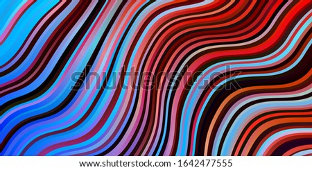 Light Blue, Red vector backdrop with curves. Colorful illustration, which consists of curves. Design for your business promotion.