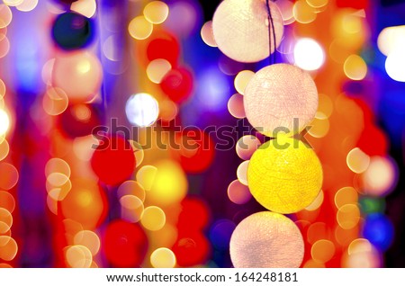 cotton ball lights garland. Party night with a light ball.