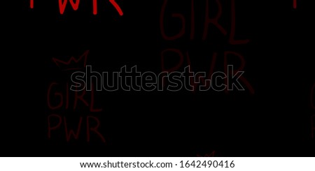 Dark Red vector backdrop with woman's power symbols. Illustration with signs of women's strength and power. Simple design for your web site.