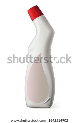 A plastic bottle of detergent insulated on a white background, with an empty label for the text.