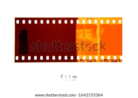 (35 mm.) Negative film frame.With white space. Royalty-Free Stock Photo #1642533364