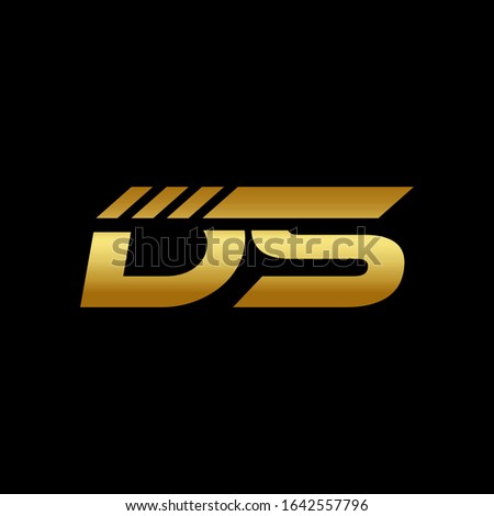 D S  initial logo gold color 