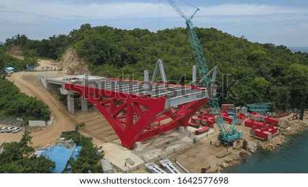 Aerial view of Steel Bridge Construction