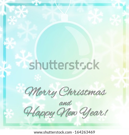 Abstract Christmas background with white snowflakes and light soft colors. Vector illustration.