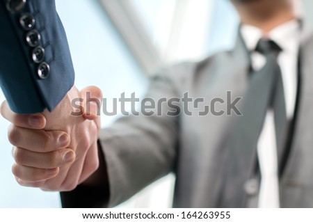 Business Man. Business handshake and business people Royalty-Free Stock Photo #164263955