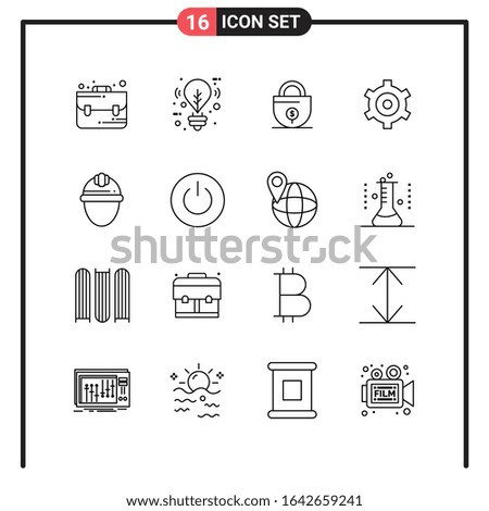 Set of 16 Line Style Icons for web and mobile. Outline Symbols for print. Line Icon Signs Isolated on White Background. 16 Icon Set.