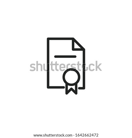 Simple diploma line icon. Stroke pictogram. Vector illustration isolated on a white background. Premium quality symbol. Vector sign for mobile app and web sites.