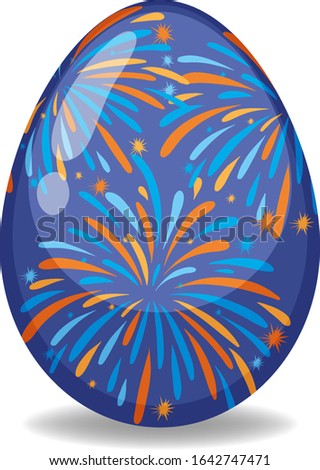 Easter theme with decorated egg in colorful patterns illustration