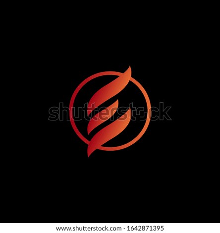 fire in a circle forming the letter E for your company logo