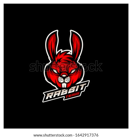 Rabbit Esport gaming mascot logo template Vector. Modern Head Rabbit Logo Vector