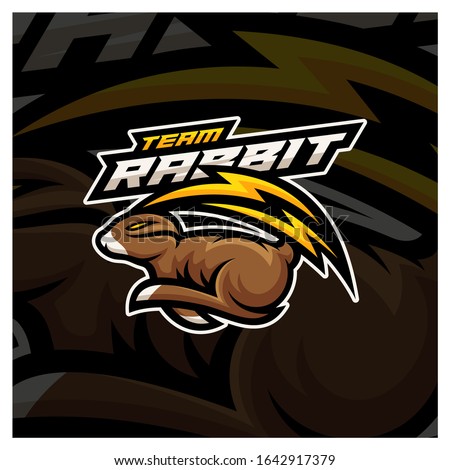 Rabbit Esport gaming mascot logo template Vector. Modern Head Rabbit Logo Vector