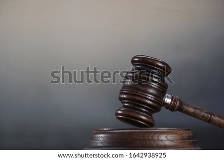 Law symbols composition on vintage background