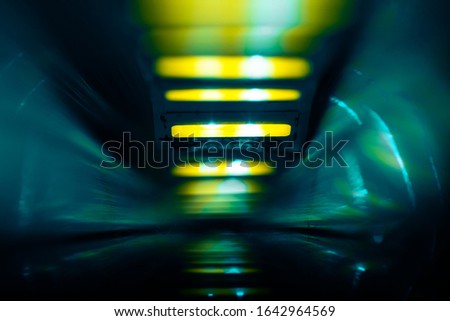 Lights of tunnel or corridor, abstract sci fi effect.
