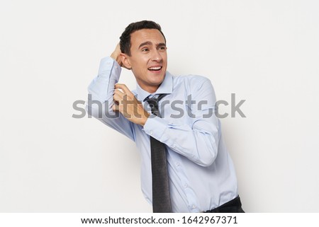 Emotional man shirt tie office official businessman