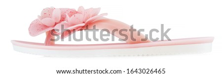 Rubber female beach slippers isolated on white background