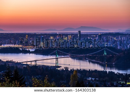 Vancouver City Sunrise Royalty-Free Stock Photo #164303138