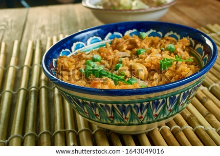 Bisi Bele Bhat, spicy masala, toor dal  rice-based dish with origins in the state of Karnataka, India Royalty-Free Stock Photo #1643049016