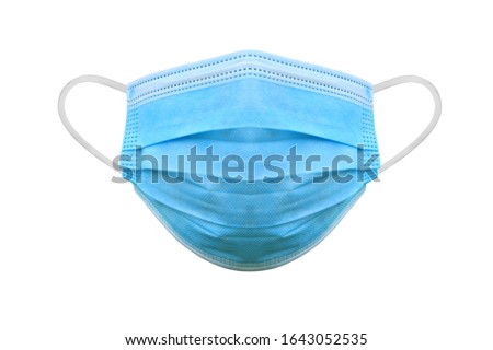 Medical protective mask on white background, Prevent Coronavirus, protection factor for wuhan virus, With clipping path Royalty-Free Stock Photo #1643052535