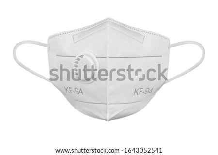 Medical protective mask on white background, Prevent Coronavirus, protection factor for wuhan virus, With clipping path Royalty-Free Stock Photo #1643052541