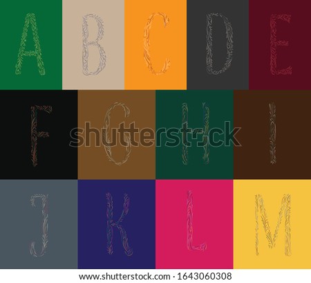 Cool Alphabeth Abstrack Art Background Vektor Full Color