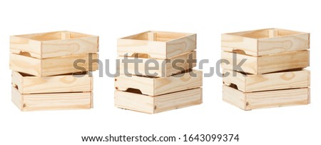 Variation of isolate empty Wooden Pallets Box with path easy to diecut