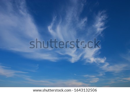 Beautiful blue sky with an amazing background of white clouds.