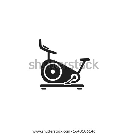 Stationary bike web black icon. vector illustration