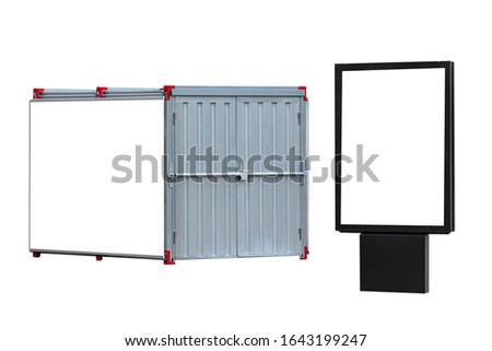 blank billboard perspective view for advertisement isolated on white.