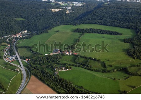 landscape rural geen village view Royalty-Free Stock Photo #1643216743