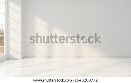 Minimal style interior room with white wall  ."3D rendering" Royalty-Free Stock Photo #1643280772