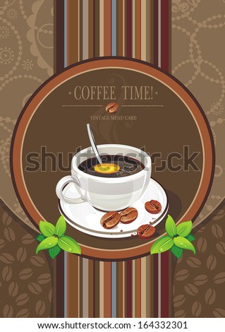 Coffee design template with coffee cups. Vector illustration